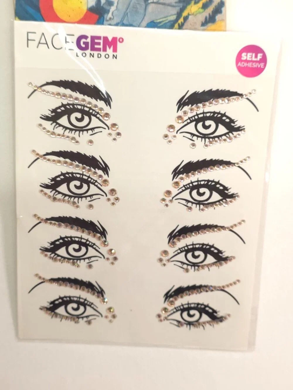 2pc FaceGem London Self Adhesive Face and Body Rhinestone Sticker Bundle